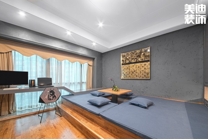 北辰定江洋260㎡現(xiàn)代混搭風(fēng)格裝修案例實拍圖-書房