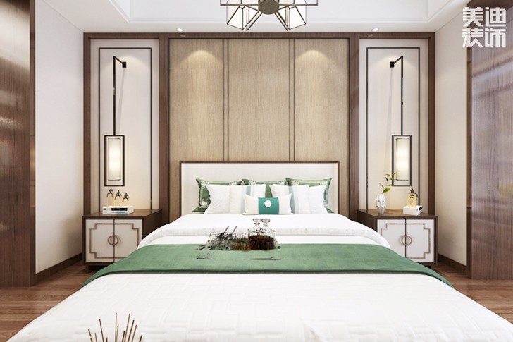 南山蘇迪亞諾500平米新中式風(fēng)格裝修案例效果圖--臥室