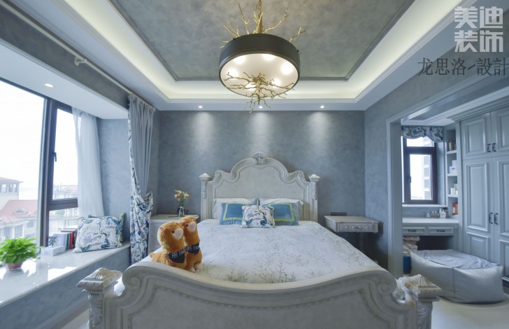 江山一號(hào)200平米灰調(diào)美式風(fēng)格實(shí)拍案例--次臥