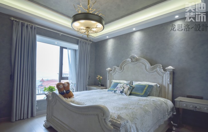 江山一號(hào)200平米灰調(diào)美式風(fēng)格實(shí)拍案例--次臥