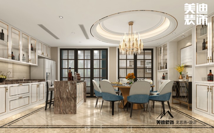 清溪川240平米港式風(fēng)格裝修案例效果圖--餐廳