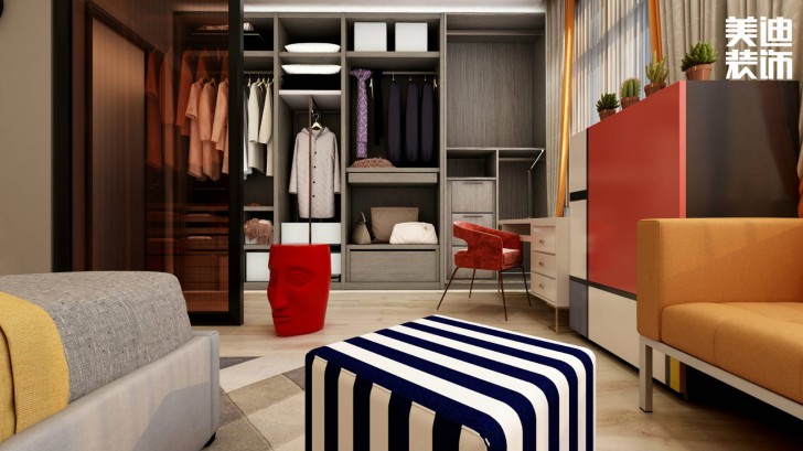 福捷.華中城124平方米折衷主義混搭風(fēng)格案例效果圖--客廳