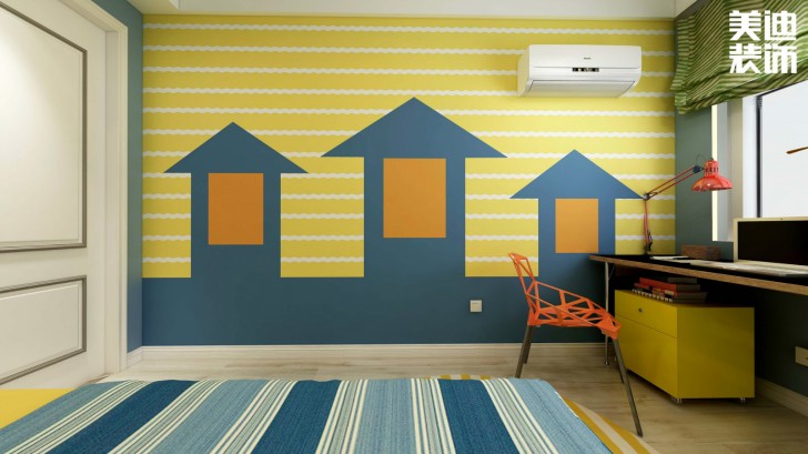 福捷.華中城124平方米折衷主義混搭風(fēng)格案例效果圖--兒童房