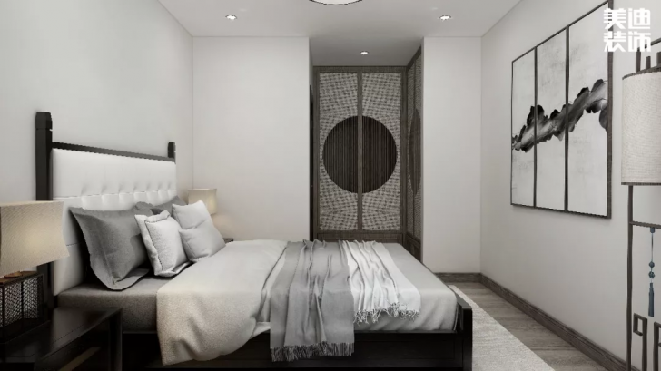 平安象湖風(fēng)情453平方米新中式案例效果圖--臥室