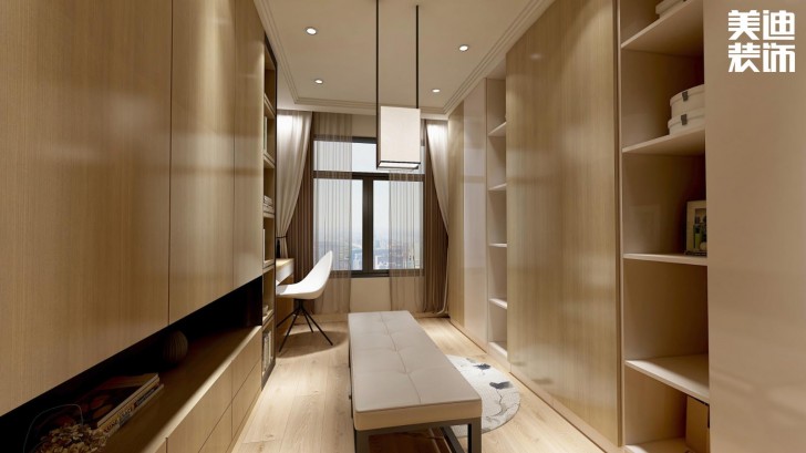 萬(wàn)達(dá)湖公館100平米新中式風(fēng)格案例效果圖--衣帽間