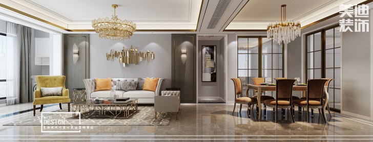 八方小區(qū)160平米現(xiàn)代輕奢風(fēng)裝修案例效果圖)