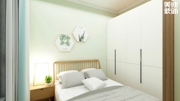 五礦哈佛小鎮(zhèn)89㎡北歐風(fēng)格案例效果圖--臥室