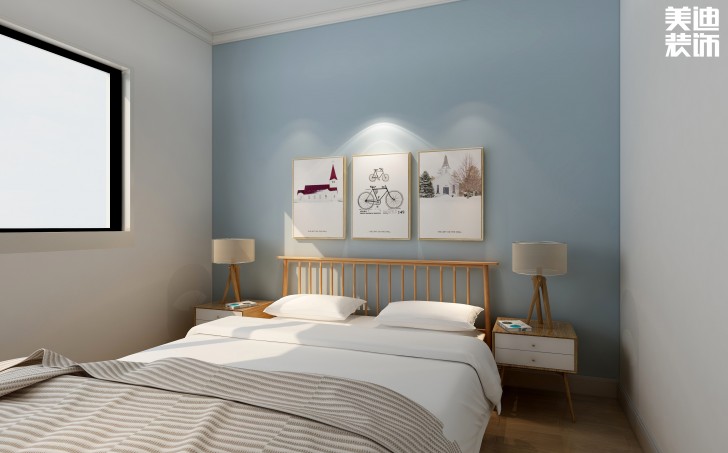 美萊美城市廣場97㎡北歐風格案例效果圖--臥室