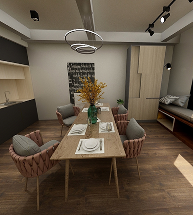 單身公寓90㎡工業(yè)風(fēng)格全房 ...