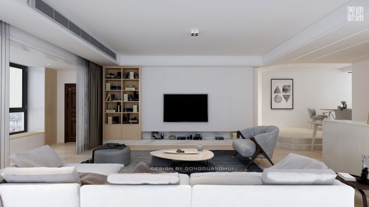 八方小區(qū)160㎡北歐風(fēng)格案例效果圖