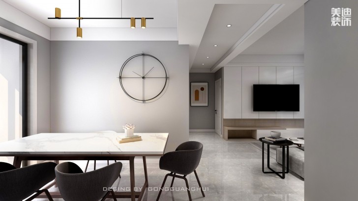 湘熙水郡110㎡北歐風(fēng)格案例效果圖  