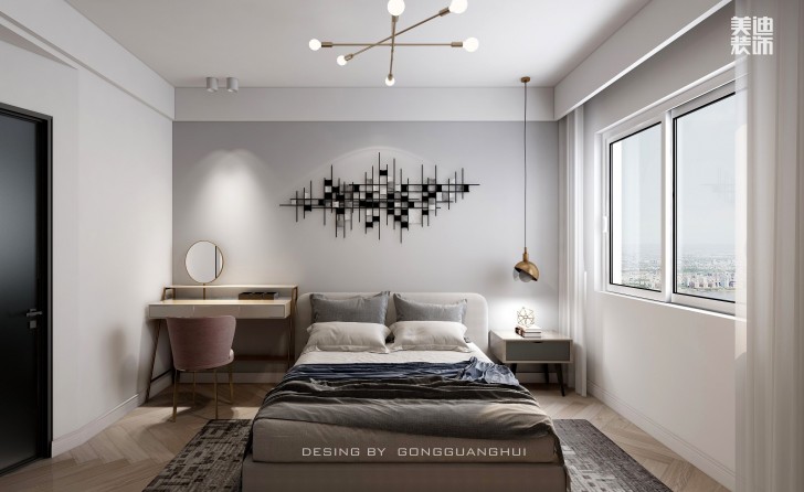 湘熙水郡110㎡北歐風(fēng)格案例效果圖  