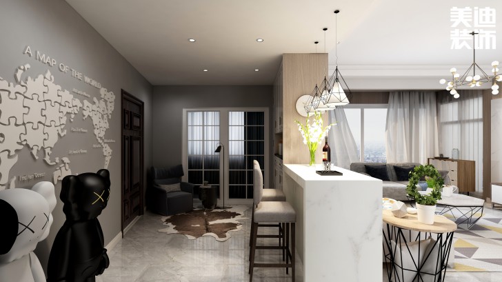 水墨林溪135㎡現(xiàn)代風(fēng)格案例效果圖