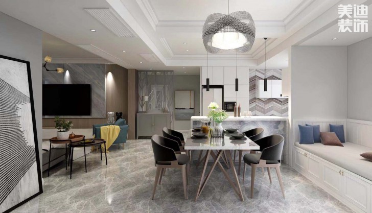 長盛嵐庭105㎡現(xiàn)代風(fēng)格案例效果圖