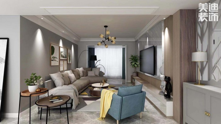 長盛嵐庭105㎡現(xiàn)代風(fēng)格案例效果圖