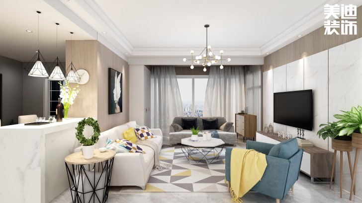 水墨林溪135㎡現(xiàn)代風(fēng)格案例效果圖