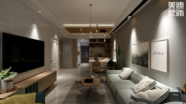 陽(yáng)光城98㎡北歐風(fēng)格案例效果圖