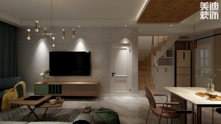 陽(yáng)光城98㎡北歐風(fēng)格案例效果圖