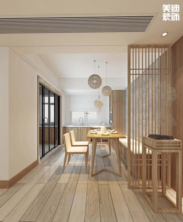 江山帝景160平方米日式風(fēng)格案例效果圖--餐廳