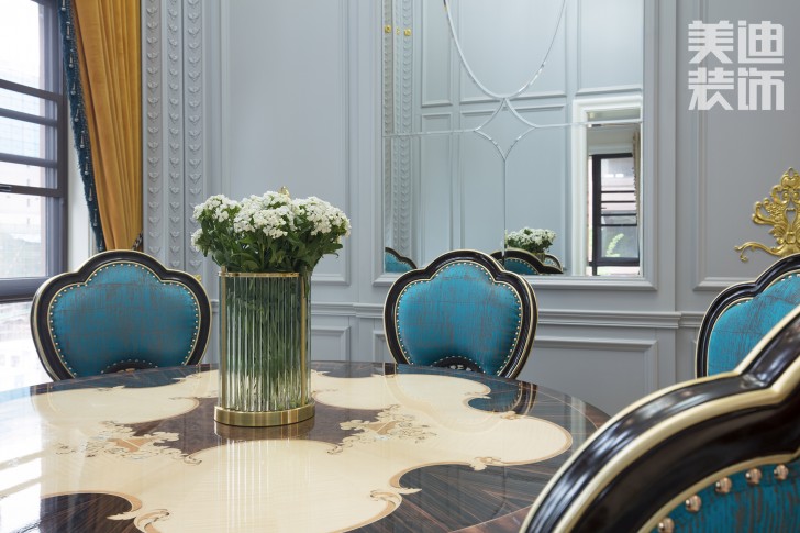 五礦沁園金城300平方米法式風(fēng)格案例效果圖--餐廳