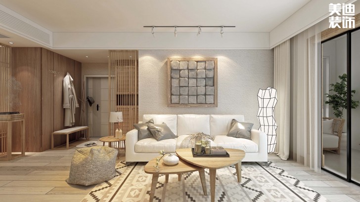 江山帝景160平方米日式風(fēng)格案例效果圖--客廳