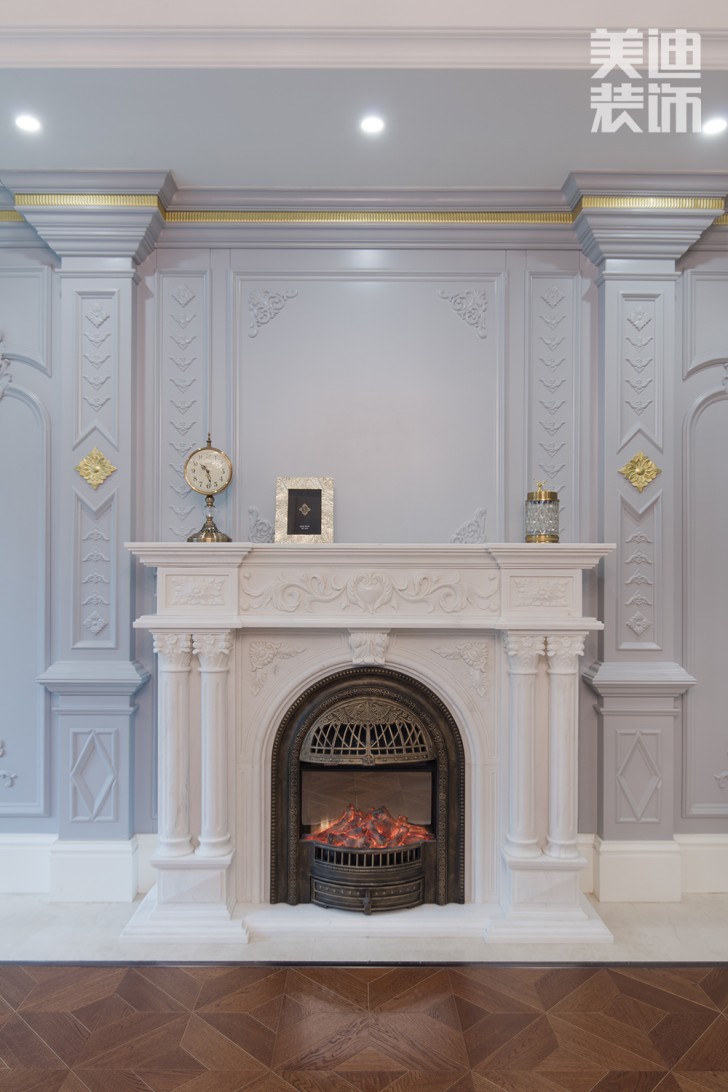 五礦沁園金城300平方米法式風(fēng)格案例效果圖--客廳