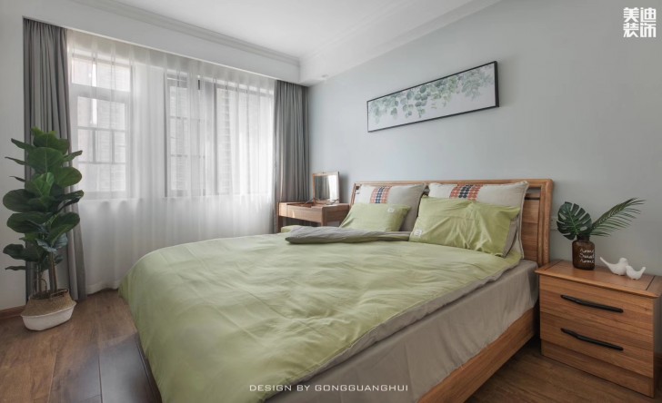 北京御園130平方米北歐風(fēng)格案例效果圖--臥室