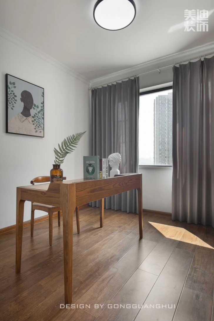 北京御園130平方米北歐風(fēng)格案例效果圖--書房