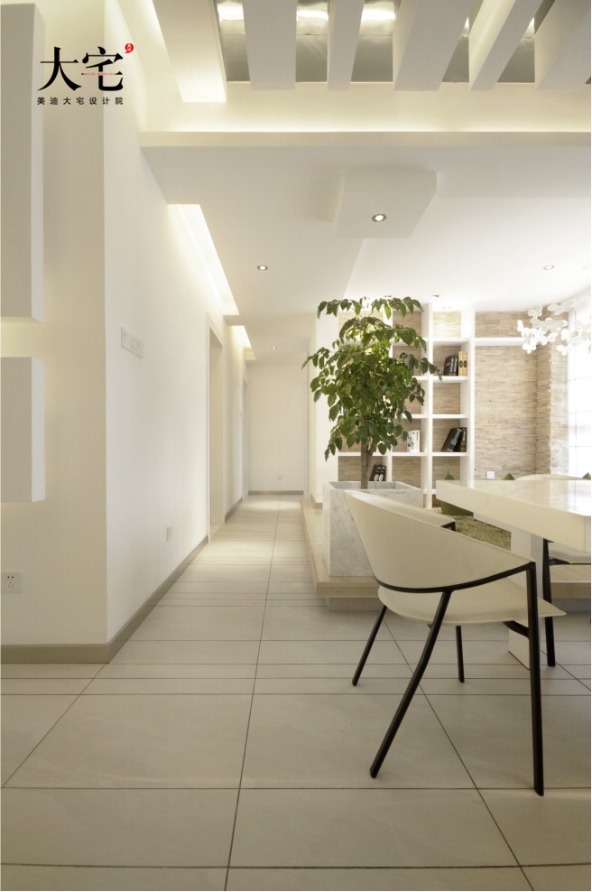 卓越蔚藍(lán)海岸145平方米現(xiàn)代極簡風(fēng)案例效果圖-過道