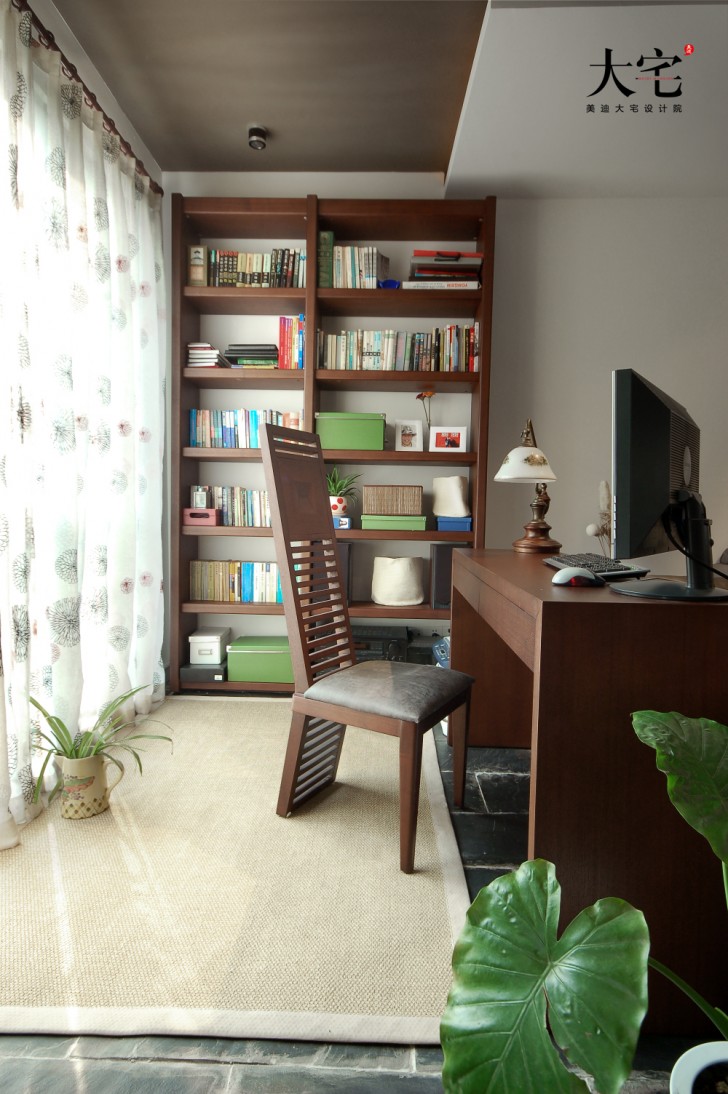 萬科西街花園138平方米Loft民宿風(fēng)案例效果圖-書房