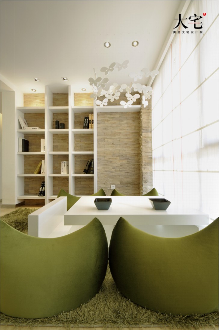 卓越蔚藍(lán)海岸145平方米現(xiàn)代極簡風(fēng)案例效果圖-茶室