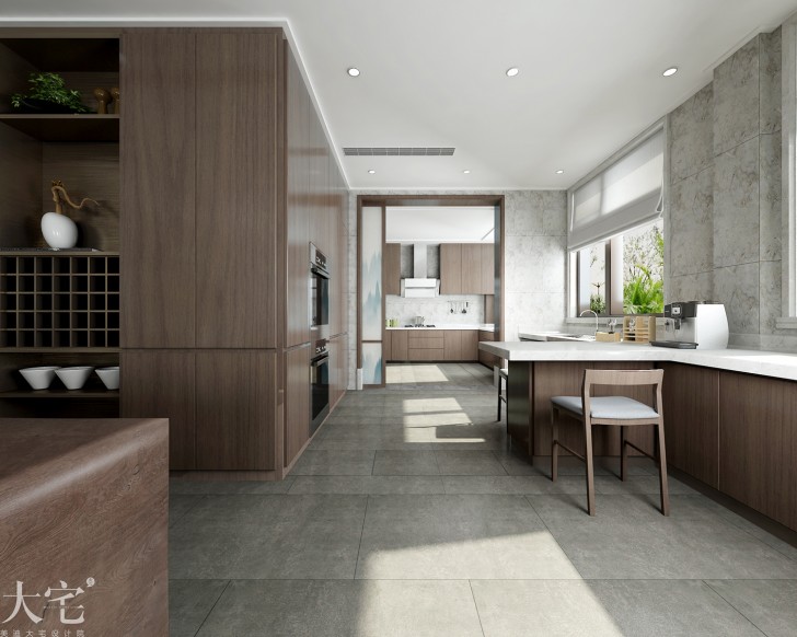 提亞納灣700平方米新中式風(fēng)格案例效果圖-過(guò)道