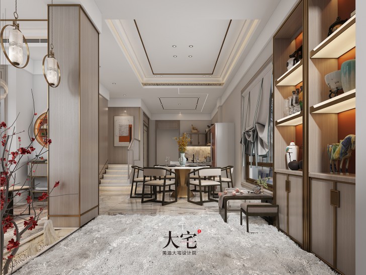 龍湖湘風(fēng)原著260平方米簡(jiǎn)美風(fēng)格案例效果圖-餐廳