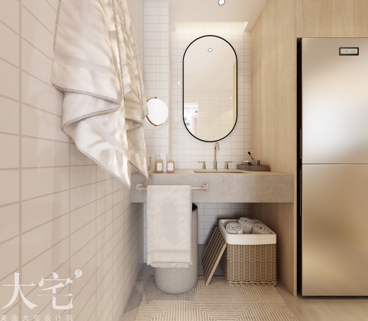 五一廣場商圈50平方米北歐風格民宿公寓案例效果圖-衛(wèi)生間