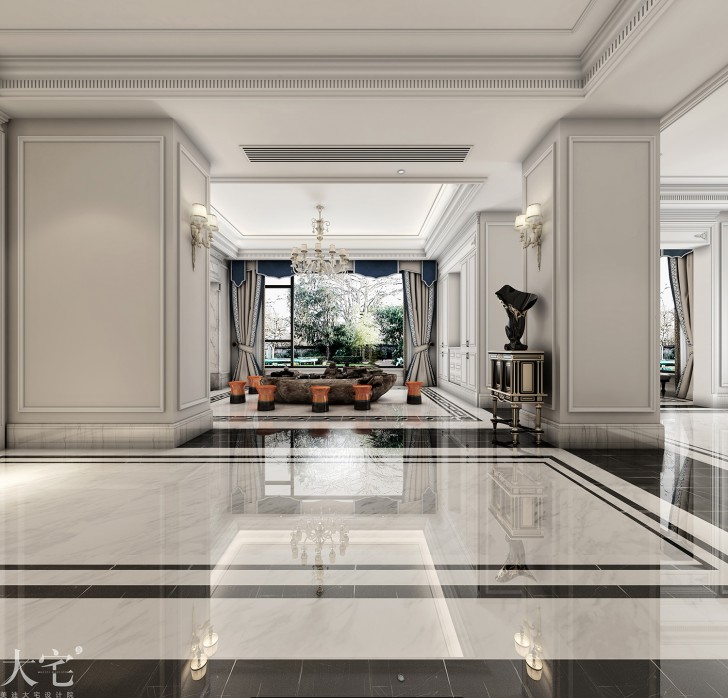 水岸新都600平方米法式風格案例效果圖-茶室