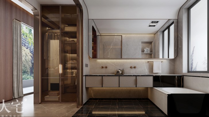 綠城高爾夫小鎮(zhèn)400平方米現(xiàn)代輕奢風(fēng)格案例效果圖-衛(wèi)生間