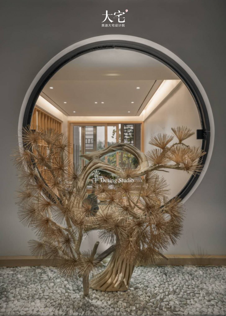 藏瓏390平方米禪意新中式風(fēng)格案例效果圖-玄關(guān)