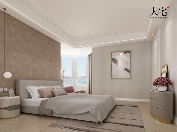 金域南外灘184平方米現(xiàn)代風(fēng)格案例效果圖-臥室