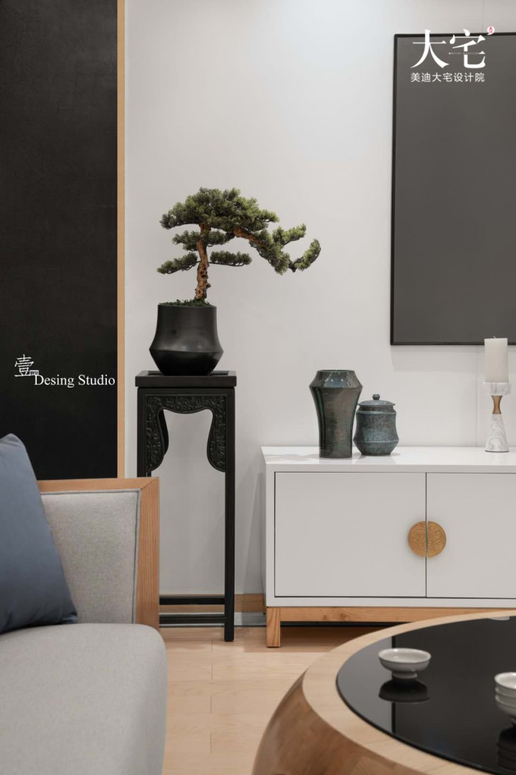 藏瓏390平方米禪意新中式風(fēng)格案例效果圖-客廳