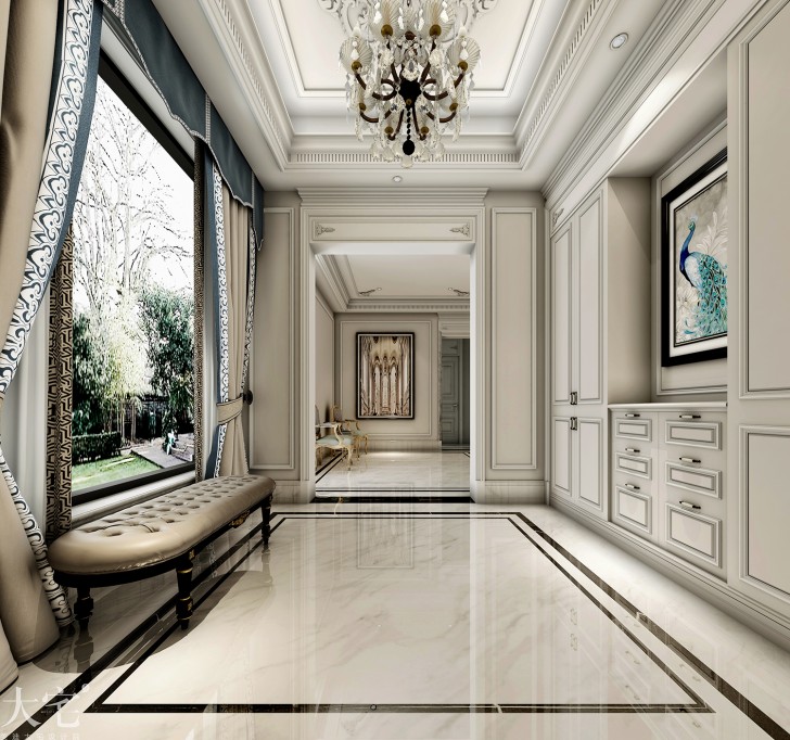 水岸新都600平方米法式風格案例效果圖-玄關(guān)