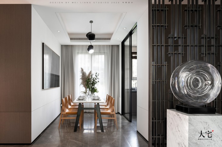 邯鄲保利185平方米現(xiàn)代輕奢風(fēng)格樣板間案例效果圖-餐廳