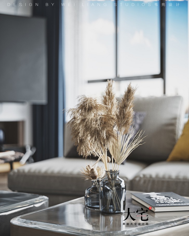 保利天禧240平方米現(xiàn)代極簡(jiǎn)風(fēng)格案例效果圖-客廳