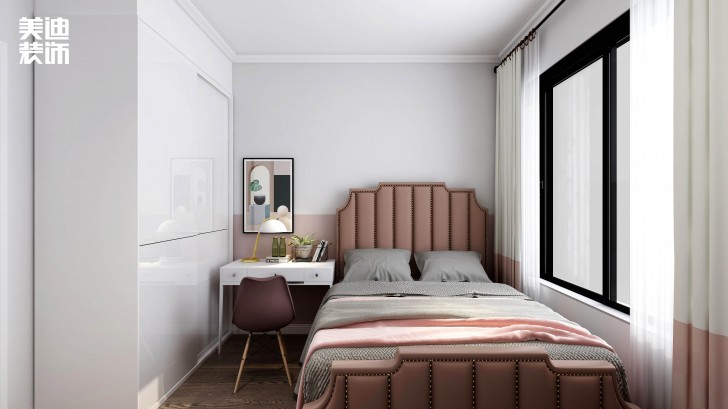 洋湖十八克拉130平方米法式輕奢風(fēng)格案例效果圖—臥室