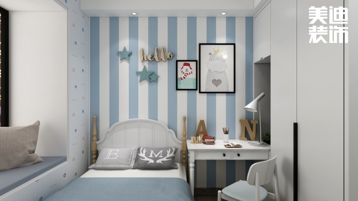 蘭亭灣畔130㎡現(xiàn)代風(fēng)格案例效果圖—臥室