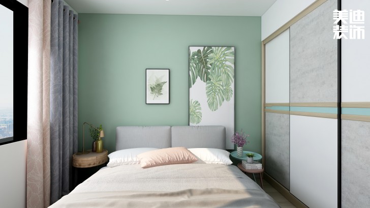 江山帝景95㎡北歐風(fēng)格案例效果圖—臥室