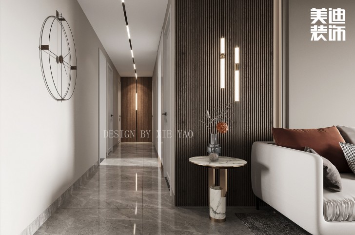 梅嶺國(guó)際180㎡現(xiàn)代輕奢風(fēng)格案例效果圖—過道