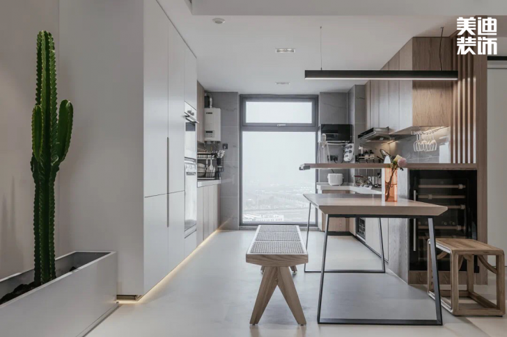 長房白沙灣168㎡現(xiàn)代極簡風(fēng)格案例效果圖—廚房