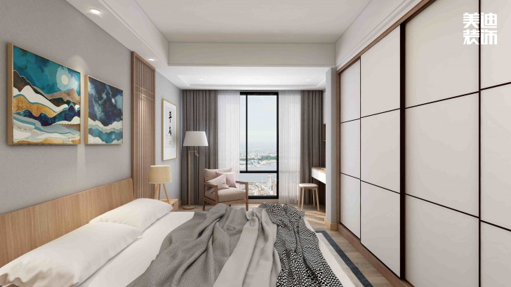清溪川9號(hào)140㎡日式風(fēng)格案例效果圖-臥室