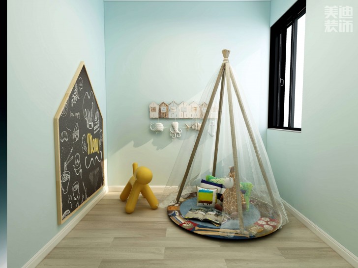 時(shí)代港灣89㎡復(fù)古風(fēng)格案例效果圖-兒童房