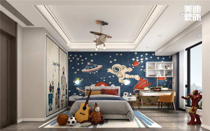 華都202㎡新中式輕奢風格案例效果圖—臥室